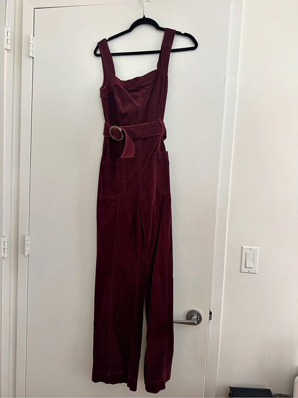 Wide-Leg Jumpsuit in Maroon